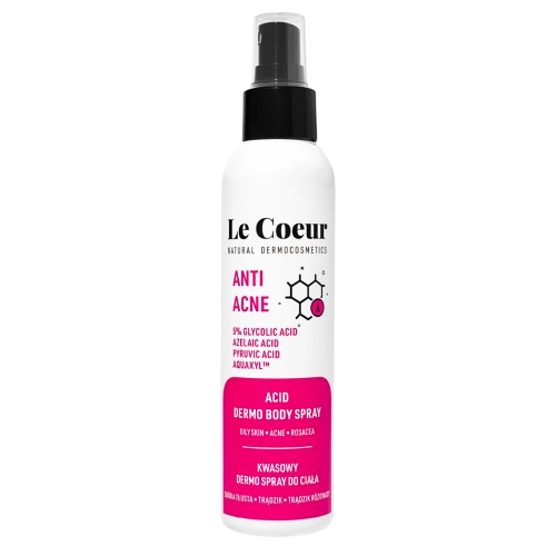 Le Coeur - Anti Acne - Kyselinový dermo sprej na telo proti akné - 150ml