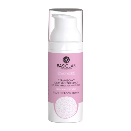 BasicLab - Complementis - Upokojenie a obnova - Regeneračný krém s ceramidmi, prebiotikami a panthenolom - ľahká konzistencia - 50ml