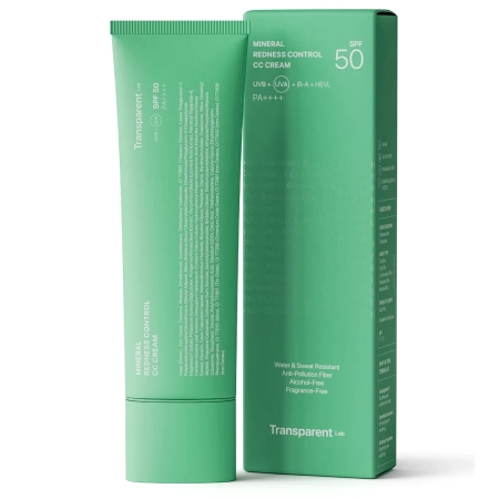 Transparent Lab - Mineral Redness Control CC Cream - Tónovací krém s SPF 50 redukujúci začervenanie - 45ml