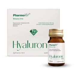 Pharmovit - Hyaluronic Drink Beauty Line - Kyselina hyalurónová v tekutom nápoji - 30ks x 30ml