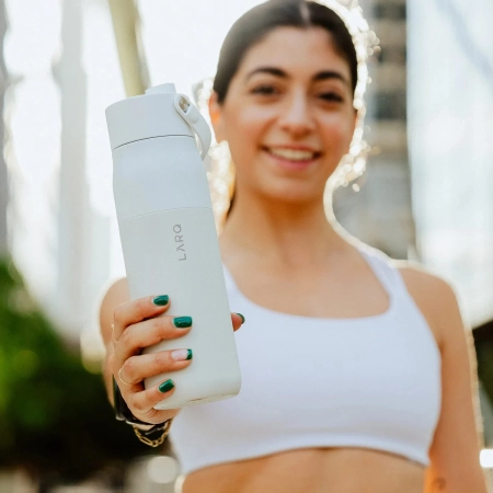 LARQ - Bottle Swig Top - Termická fľaša so slamkou - Granite White - 680ml