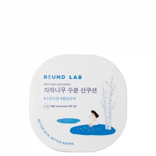 Round Lab - Birch Juice Moisturizing Sun Cushion SPF50 - Hydratačný opaľovací krém s brezovou šťavou - 15g