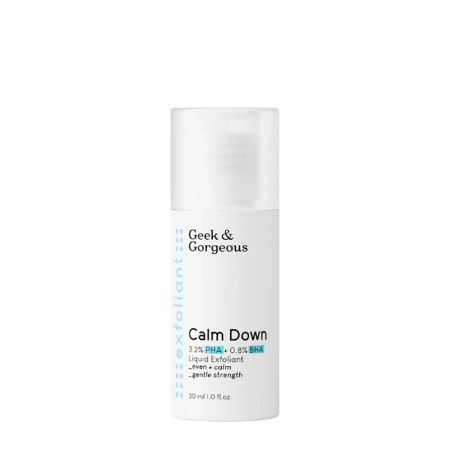 Geek & Gorgeous - Calm Down - Jemný exfoliant pre citlivú pleť s PHA a BHA kyselinami - 30ml