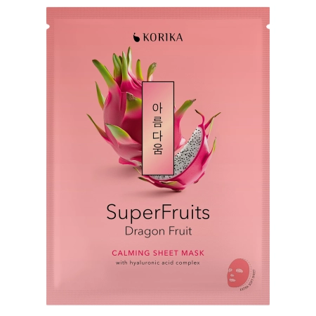 KORIKA - Superfruits Calming Sheet Mask Dragon Fruit - Upokojujúca plátienková maska na tvár - 1ks/25g