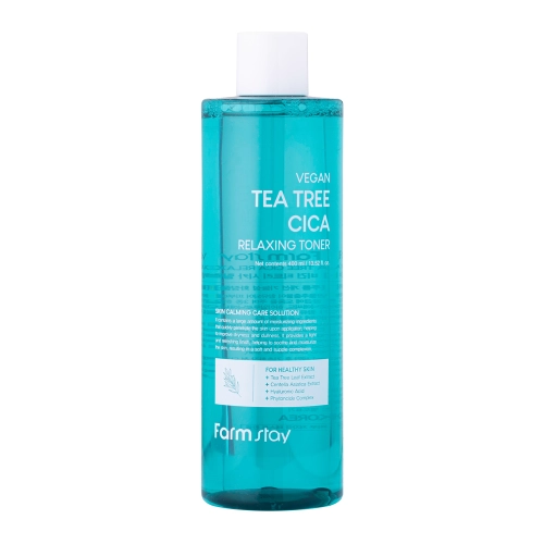 Farmstay - Vegan Tea Tree Cica Relaxing Toner - Relaxačné tonikum s čajovníkom a pupočníkom- 400 ml