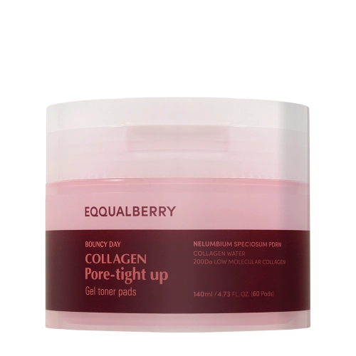 EQQUALBERRY - Collagen Pore Tight Up Gel Toner Pad - Pleťové tampóny pre stiahnutie pórov - 60 ks /140 ml