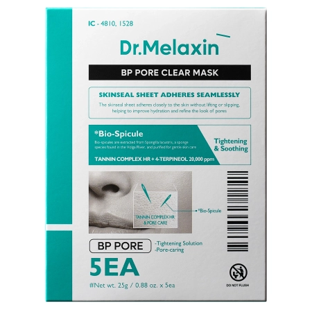 Dr.Melaxin - BP Pore Clear Mask Pack - Sada čistiacich plátienkových masiek na tvár - 5x25g