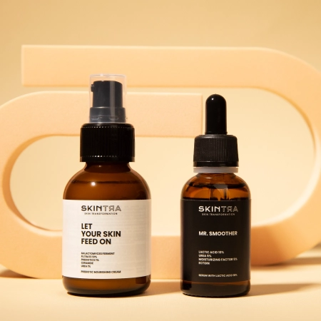 SkinTra - Sada produktov Smooth Operator - Pleťový krém s probiotikami 50 ml + Sérum s kyselinou mliečnou 30 ml