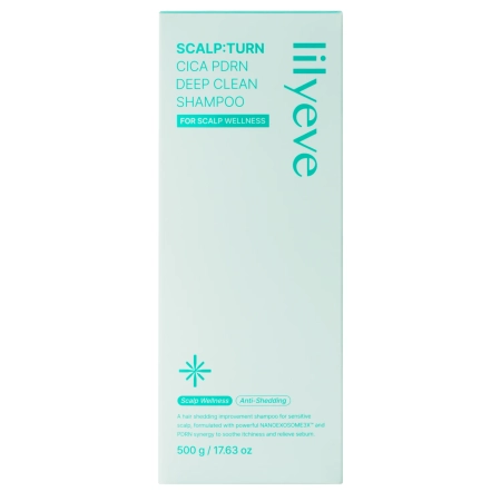 lilyeve - Scalp:Turn Cica PDRN Deep Clean Shampoo - Upokojujúco-čistiaci šampón na vlasy a pokožku hlavy - 500g