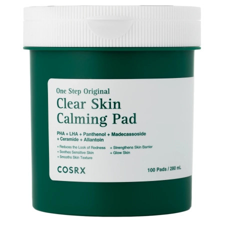 COSRX - One Step Original Clear Skin Calming Pad - Upokojujúco - čistiace tampóny pre problematickú pleť - 280ml/100ks