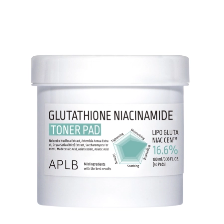 APLB - Glutathione Niacinamide Toner Pad - Rozjasňujúce tampóny na tvár - 60ks/100ml