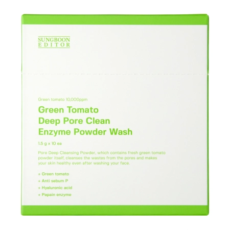 Sungboon Editor - Green Tomato Deep Pore Clean Enzyme Powder Wash - Hĺbkovo čistiaci enzymatický púder - 10 x 1,5 g