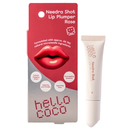 hello coco - Needra Shot Lip Plumper - Zväčšujúci lesk na pery s mikroihličkami - Rose - 8g