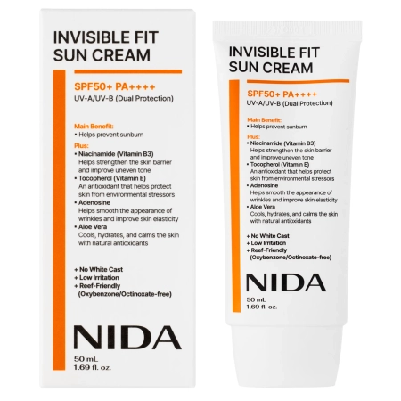 NIDA - Invisible Fit Sun Cream - Krém na tvár s SPF - 50ml