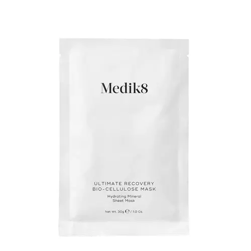 Medik8 - Ultimate Recovery Bio-Cellulose Mask - Hydrating Mineral Sheet Mask - Regeneračná a ošetrujúca textilná maska s kyselinou hyalurónovou - 6ks