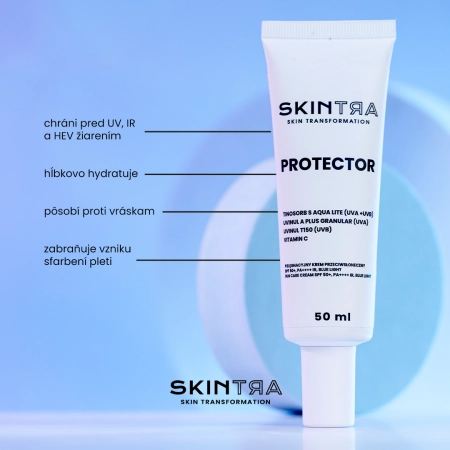 SkinTra - Protector - Opaľovací krém na tvár SPF 50+/PA++++, IR, BLUE LIGHT - 50ml