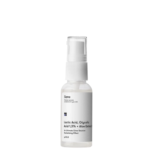 Sane - Lactic Acid, Glycolic Acid 1,3% + Aloe Extract 3% - Sérum na tvár s kyselinou mliečnou a glykolovou - 30ml