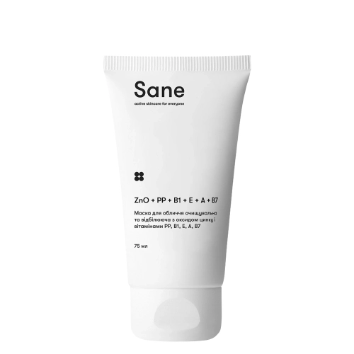 Sane - Cleansing And Whitening Mask - Čistiaca a rozjasňujúca maska s oxidom zinku a vitamínmi - 75ml