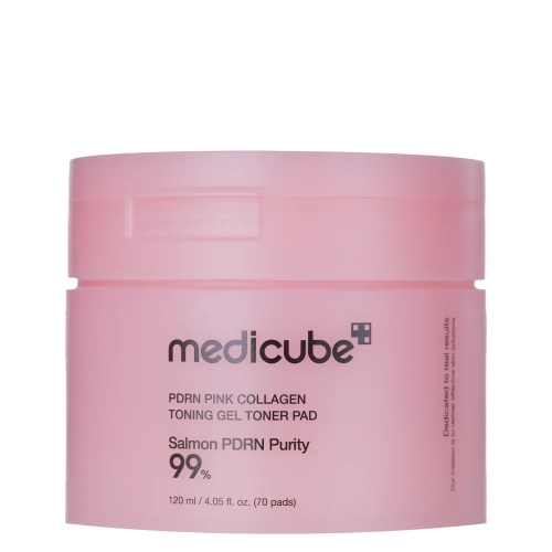 Medicube - PDRN Pink Collagen Tonning Gel Toner Pad - Tonizačné gélové pleťové vankúšiky s kolagénom - 120ml / 70ks