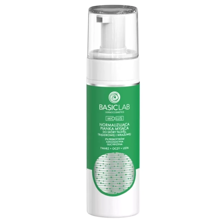 BasicLab - Micellis - Normalizujúca čistiaca pena pre mastnú, aknóznu a citlivú pleť - 150 ml