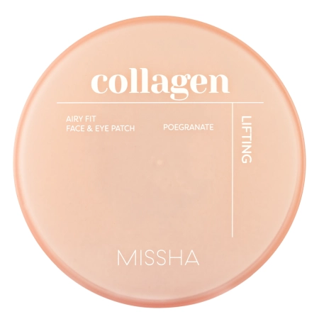 Missha - Airy Fit Collagen Lifting Face & Eye Patch - Spevňujúce hydrogélové náplasti pod oči a na tvár s kolagénom - 60ks