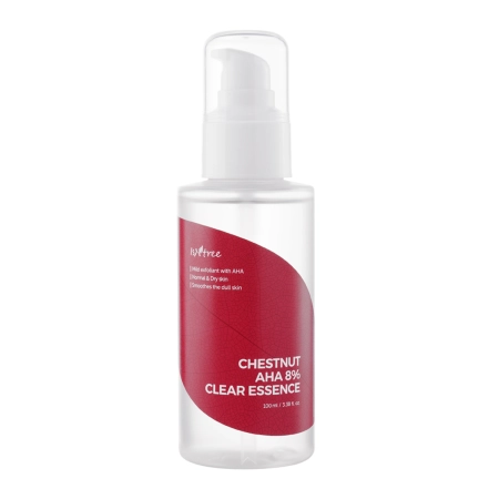 Isntree - Chestnut AHA 8% Clear Essence - Pleťová esencia s kyselinou mliečnou a glykolovou - 100 ml