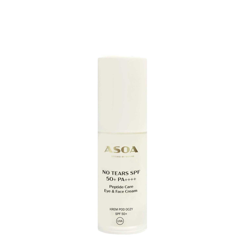 Asoa - No Tears SPF 50+ PA++++ Peptide Care Eye and Face Cream - Očný krém s peptidmi - 30 ml