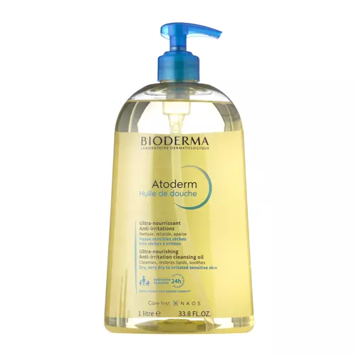 Bioderma - Atoderm Huile - Hydratačný čistiaci olej na pleť a telo pre suchú a atopickú pokožku - 1l
