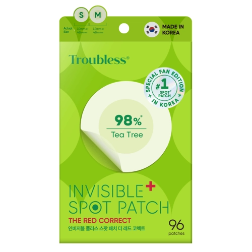 Troubless - Invisible Plus Spot Patch The Red Correct - Náplasti na akné redukujúce začervenanie - 96ks