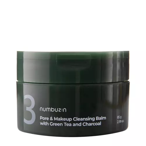 Numbuzin - No.3 - Pore&Makeup Cleansing Balm With Green Tea And Charcoal - Odličovací balzam so zeleným čajom a aktívnym uhlím - 85 g