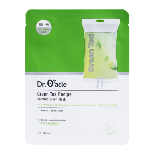 Dr.Oracle - GreenTea Recipe Calming Green Mask -  Upokojujúca plátienková maska so zeleným čajom - 1ks/25ml