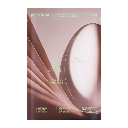 Mediheal - Retinol Collagen Cream Mask - Plátienková maska na tvár proti vráskam - 1ks/30ml