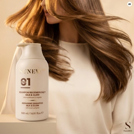 SunewMed+ - Silk&Glow Repairing Shampoo - Regeneračný šampón s komplexom 5 olejov - 500ml