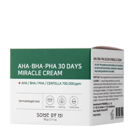 Some By Mi - AHA BHA PHA 30 Days Miracle Cream - Krém s obsahom AHA, BHA a PHA kyselín - 60 ml