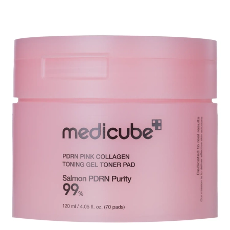 Medicube - PDRN Pink Collagen Tonning Gel Toner Pad - Tonizačné gélové pleťové vankúšiky s kolagénom - 120ml / 70ks