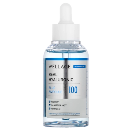 WELLAGE - Real Hyaluronic Blue 100 Ampoule - Intenzívne hydratačné sérum na tvár - 60ml