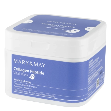 Mary&May - Collagen Peptide Vital Mask - Sada spevňujúcich plátienkových masiek na tvár - 30ks