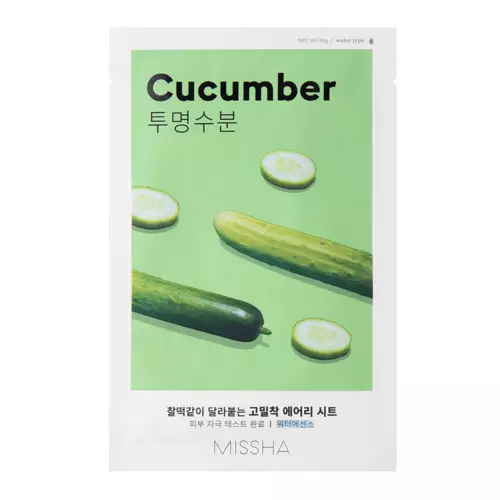 Missha - Airy Fit Sheet Mask - Cucumber - Uhorková textilná maska - 19g