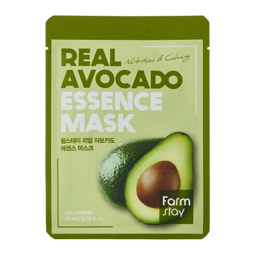 Farmstay - Real Avocado Essence Mask - Vyživujúca a upokojujúca maska s extraktom z avokáda - 23 ml/1 ks