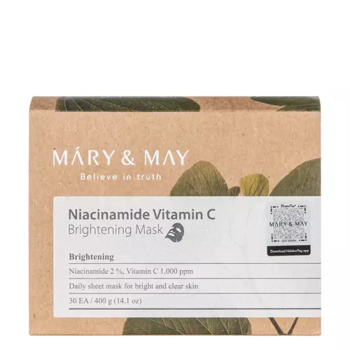 Mary&May - Niacinamide Vitamin C Brightening Mask - Sada rozjasňujúcich masiek na tvár - 30ks / 400 g