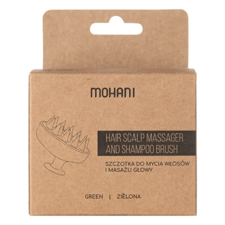 Mohani - Hair Scalp Massager and Shampoo Brush - Green - Kefa na umývanie vlasov a masáž pokožky hlavy - zelená - 1ks