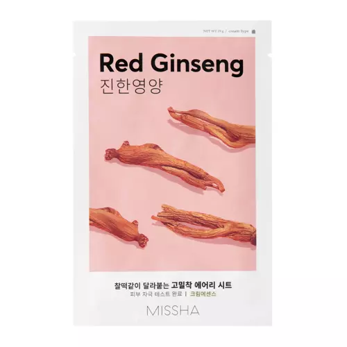 Missha - Airy Fit Sheet Mask - Red Ginseng - Textilná maska s červeným ženšenom - 19g
