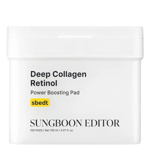 Sungboon Editor - Deep Collagen Retinol Power Boosting Pad - Ošetrujúce pleťové tampóny s kolagénom a retinolom - 190ml/ 100ks