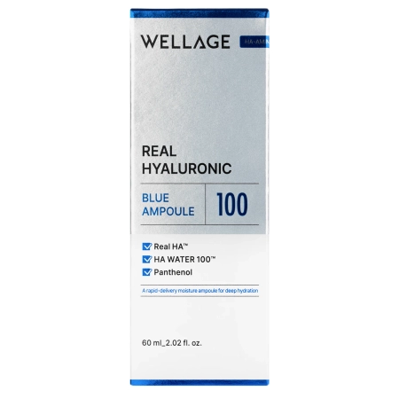 WELLAGE - Real Hyaluronic Blue 100 Ampoule - Intenzívne hydratačné sérum na tvár - 60ml