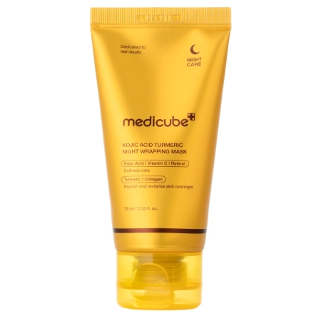Medicube - Kojic Acid Turmeric Night Wrapping Mask - Celonočná vyhladzujúca maska s kyselinou kojovou - 75ml