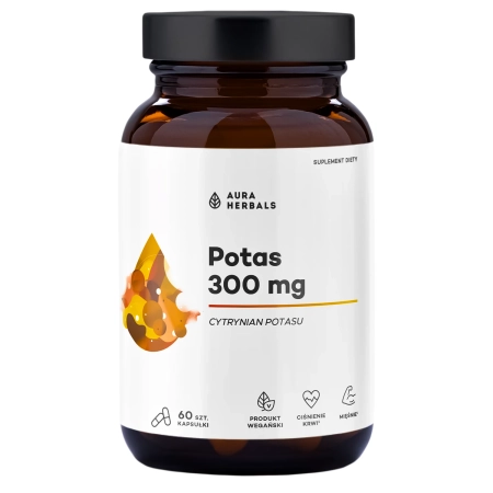 Aura Herbals - Citrát draselný - Draslík 300 mg - Kapsuly - 60 ks