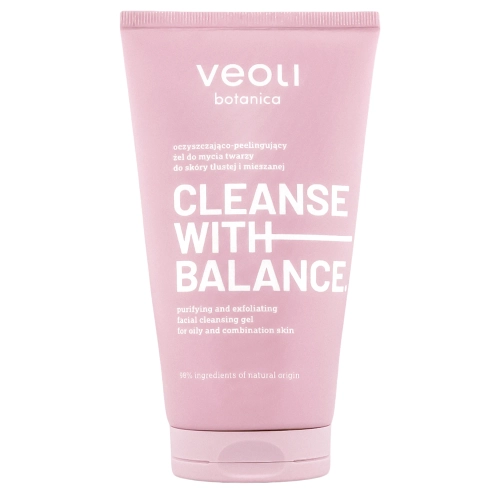 Veoli Botanica - CLEANSE WITH BALANCE - Čistiaci a exfoliačný gél pre mastnú a zmiešanú pleť - 150ml