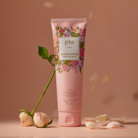 plu - Body Scrub - Telový peeling - Pink Floral - 200g