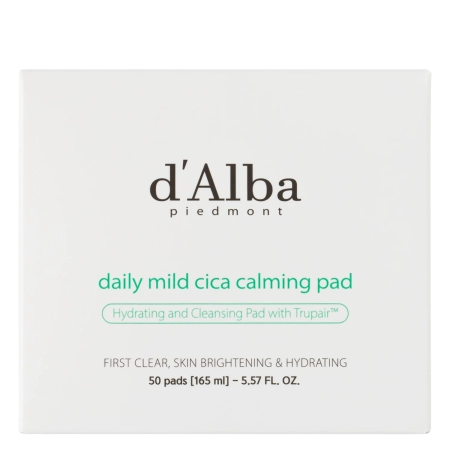 d’Alba - Daily Mild Cica Calming Pad - Upokojujúce pleťové tampóny s pupočníkom ázijským - 50ks / 165ml