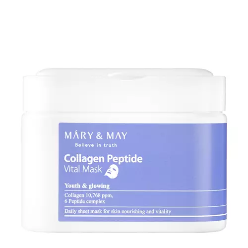 Mary&May - Collagen Peptide Vital Mask - Sada spevňujúcich plátienkových masiek na tvár - 30ks
